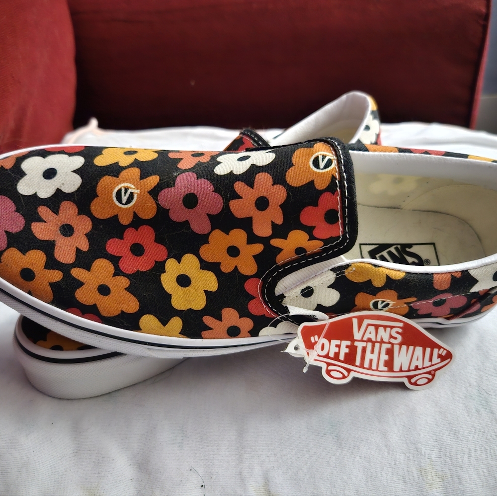 Vans Classic Slip-On Project X Flower Black/Multi Sneakers Unisex Size 11 W